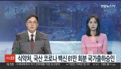 식약처, 국산 코로나 백신 61만 회분 국가출하승인