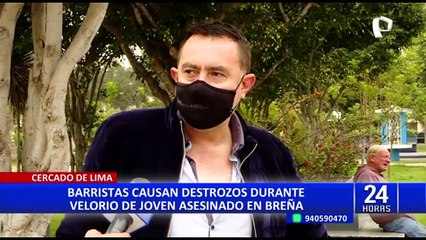 Скачать видео: Cercado de Lima: barristas causan destrozos durante velorio de joven asesinado en Breña