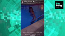 La emoción de la hija de Cinthia Fernández por meterse a la pileta tras su dura internación en Punta Cana