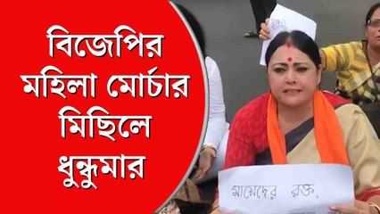 বিজেপির মহিলা মোর্চার মিছিলে ধন্ধুমার