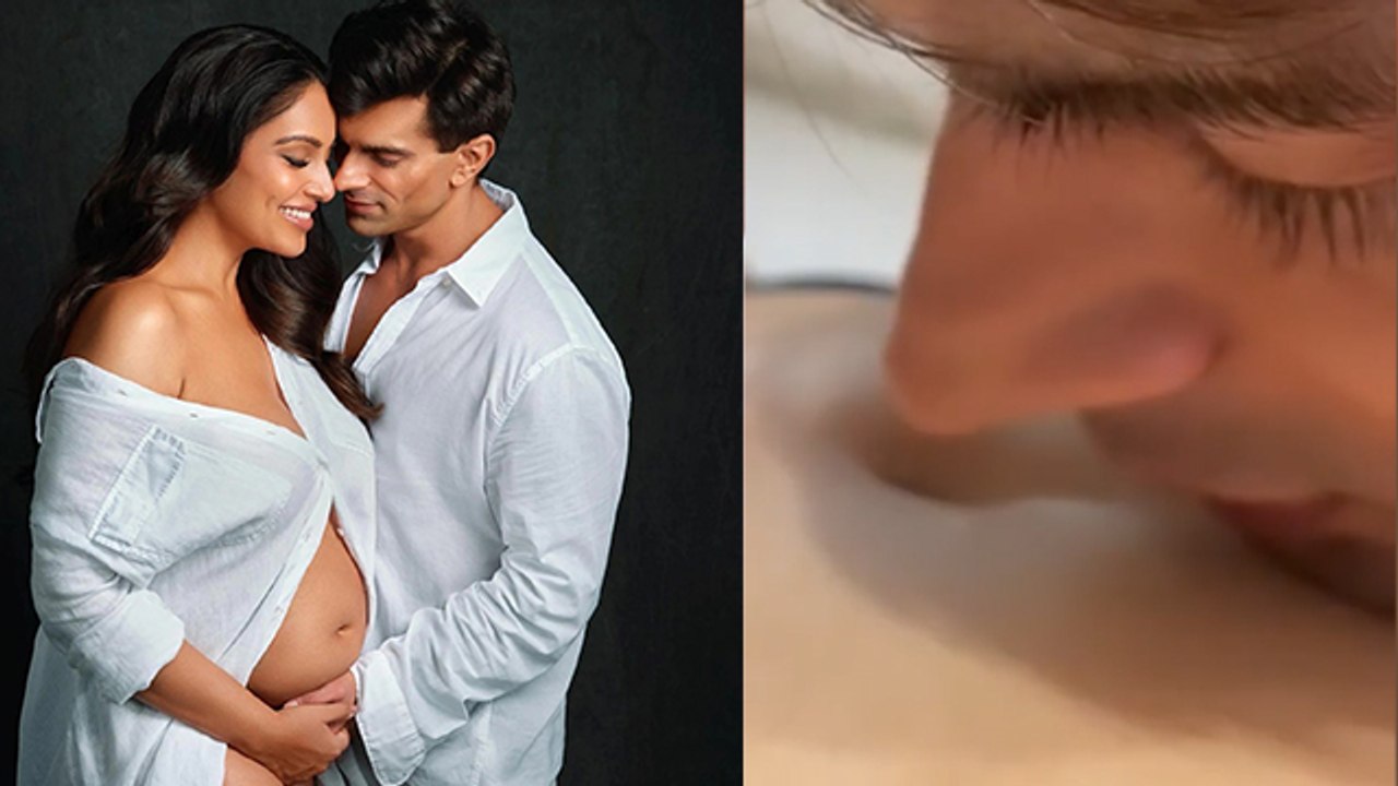 Bipasha Basu Baby Bump से बात करते हुए  karan singh grover का cute video viral | *Entertainment