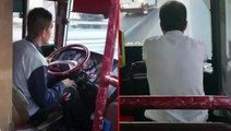 İETT şoförü direksiyonu yolcuya teslim ederek herkesin canını tehlikeye attı