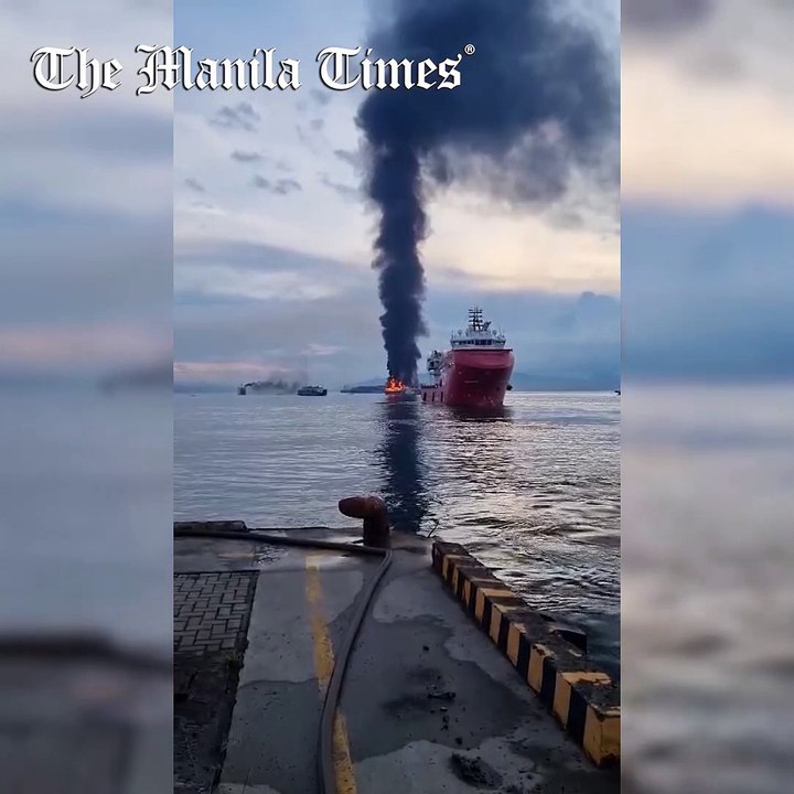 WATCH: Ship on fire