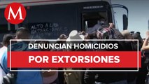 Bloquean carretera México - Pachuca; operadores de transporte público denuncian violencia