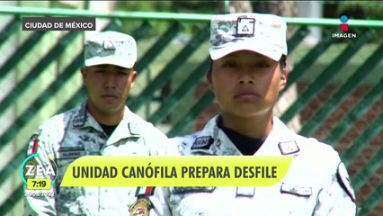 Binomios canófilos de la Guardia Nacional se preparan para el Defile Militar 2022