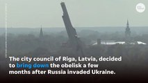 Soviet-era monument in Latvia capitol falls after city council vote