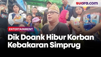 Aksi Dik Doank Hibur Anak-anak Korban Kebakaran Simprug