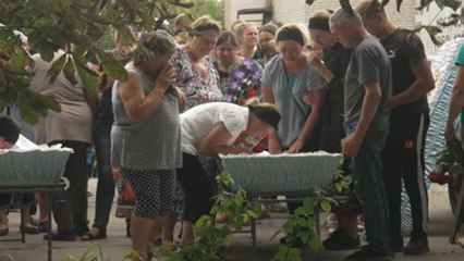 Community attends funeral of boy in Ukraine’s Chaplyne