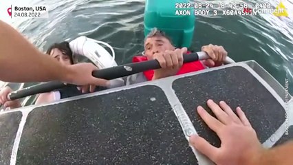 Police rescue men after boat sinks off Boston