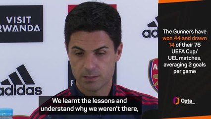 Descargar video: Arteta excited for Arsenal's Europa League return