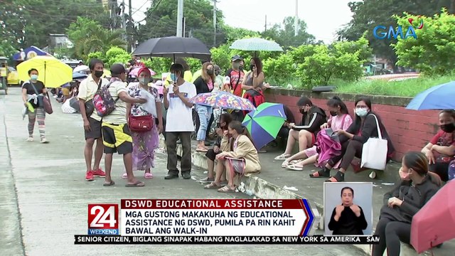 Mga gustong makakuha ng educational assistance ng DSWD, pumila pa rin kahit bawal ang walk-in | 24 Oras Weekend