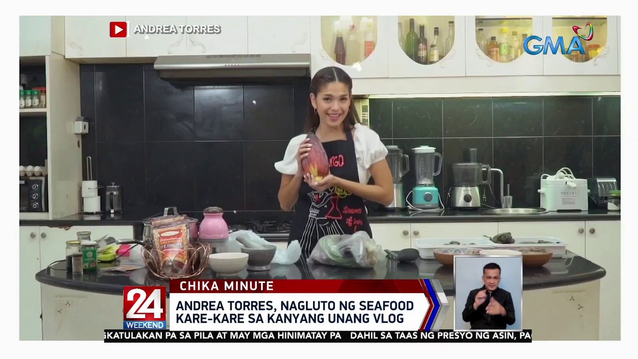 Andrea Torres, nagluto ng seafood kare-kare sa kanyang unang vlog | 24 Oras Weekend