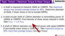 Torsion: Maximum Torque and Mean Torque or Average Torque | Strength of Material | Shubham Kola