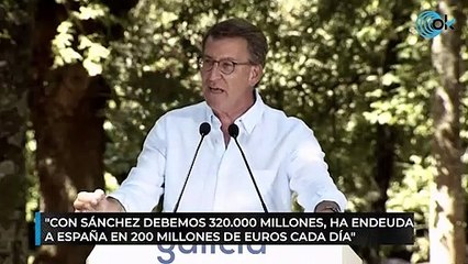 "Con Sánchez debemos 320.000 millones, ha endeudado a España en 200 millones de euros cada día"