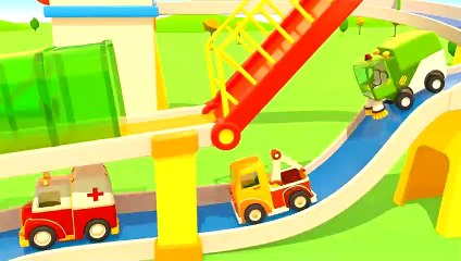 Learn colors for kids with Helper cars and the puppy. Cars cartoons for kids in English.