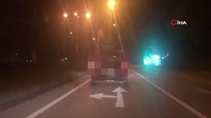 Trafikte tehlikeli taşımacılık kamerada