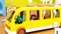 Sing with Mocas - Little Monster Cars! The Wheels on the Bus Go Round and Round kids' song.