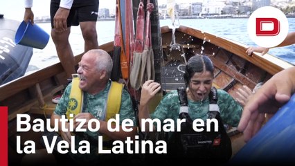 Carolina Darias realiza un bautizo de mar en la Vela Latina Canaria a bordo del bote «Porteño»
