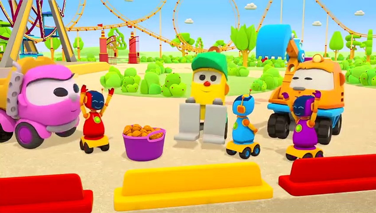 Leo the Truck cartoon for kids. A shooting range for toy cars & trucks for kids.