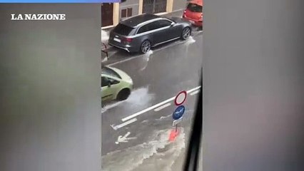 Bomba d'acqua ad Abbadia San Salvatore, strade come fiumi