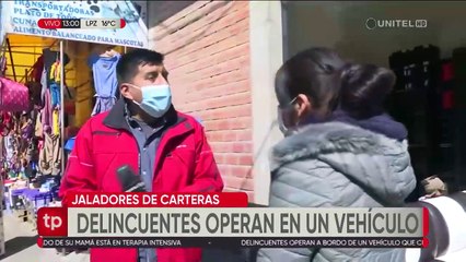 ¡Tenga cuidado! ladrones usan vehículos para robar carteras y mochilas en El Alto