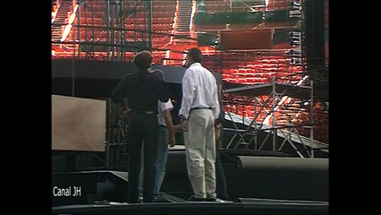 Johnny Hallyday - visite de la scène - Bercy 1992