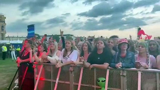 Crowd singing along with Declan McKenna at Victorious festival 2022 in Portsmouth