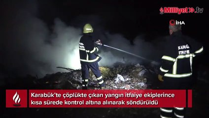 Çöplükte çıkan yangın büyümeden söndürüldü