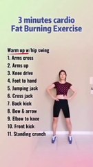 3 Minutes Cardio Fat Burning Exercise