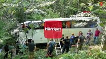 Bursa'da tur otobüsü devrildi!
