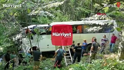 Bursa'da tur otobüsü devrildi!