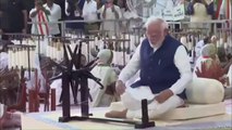 PM Shri Narendra Modi made charkha in Gujarat at Gandhi Dham.