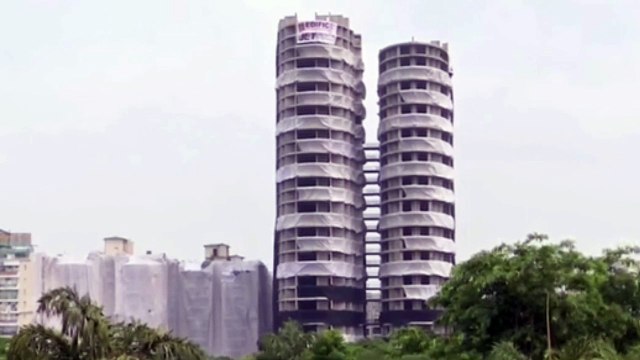 Noida twin towers demolished