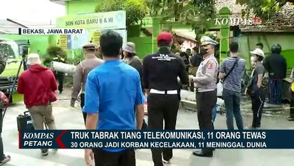 Download Video: Rekaman CCTV Detik-Detik Kecelakaan Truk Trailer yang Menewaskan 11 Orang di Bekasi