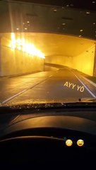 Un énorme trou dans un tunnel