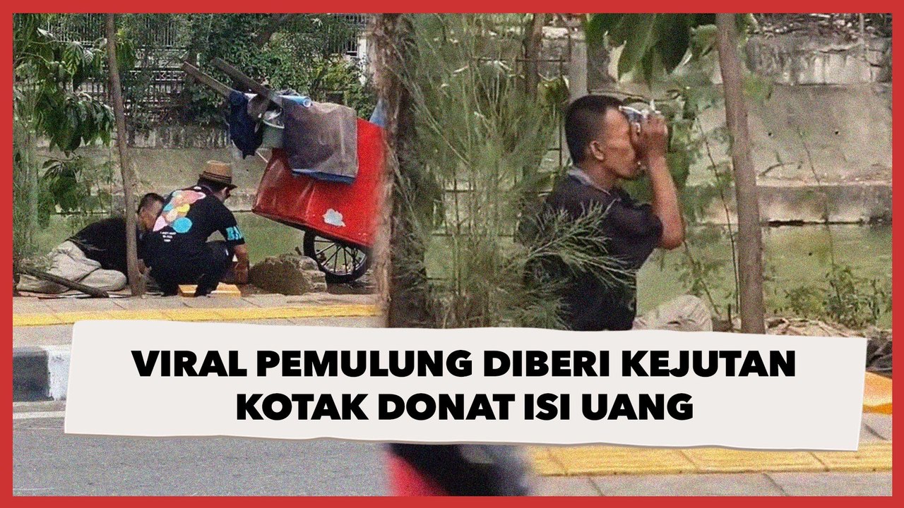 Viral Pemulung Diberi Kejutan Kotak Donat Isi Uang, Reaksinya di Luar Dugaan