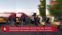 Zonguldak'ta takla atan otomobil devrildi! Ölü ve yaralılar var