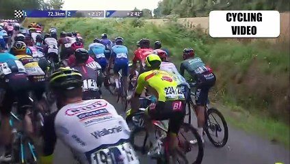 Biniam Girmay and Tom Devriendt Crash At Bretagne Classic - Ouest-France 2022