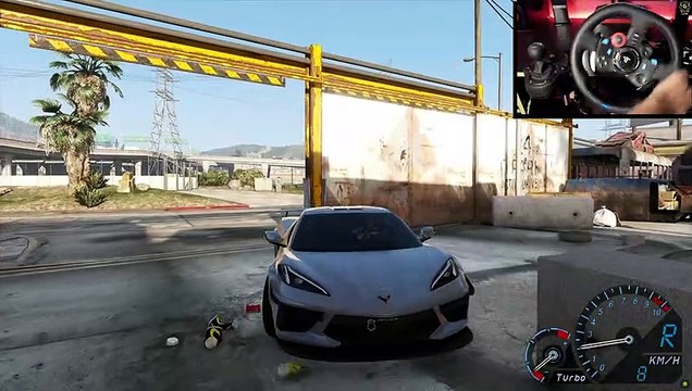 Corvette C8 Rebuilding G29 Steering Wheel Gameplay