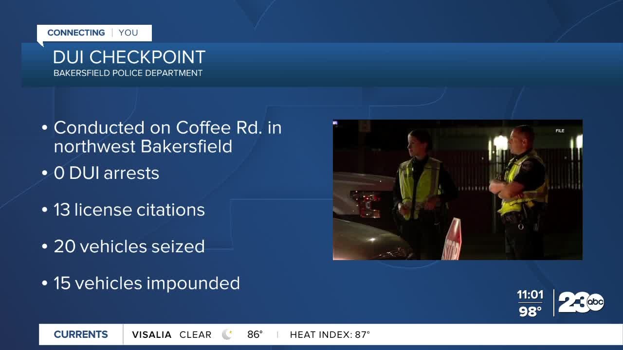 Bakersfield DUI Checkpoint 082722