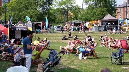 Sheffield City Centre enjoys the sun for the last weekend of August on Devonshire Green