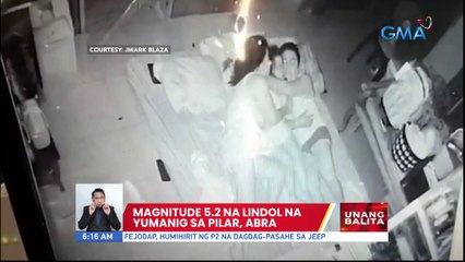 Magnitude 5.2 na lindol na yumanig sa Pilar, Abra | UB