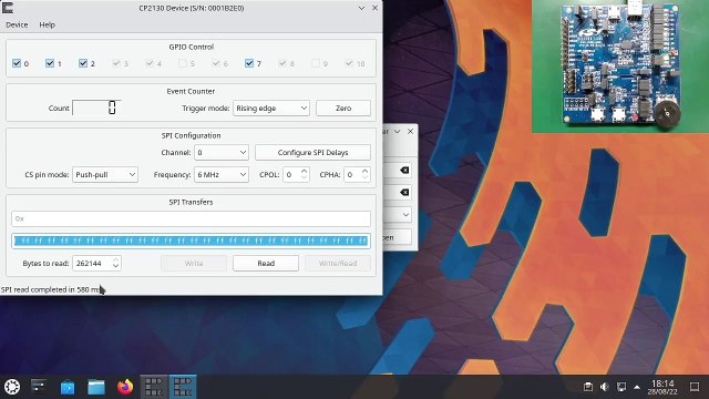 CP2130 Commander: Demonstração da versão 3.0 no Kubuntu 22.04 LTS