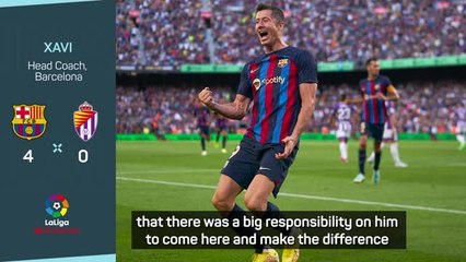 Xavi praises 'natural leader' Lewandowski after Valladolid win
