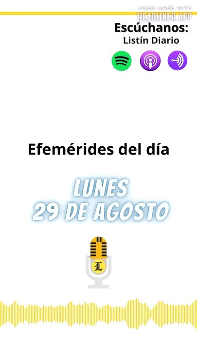 Efemérides lunes 29 de agosto