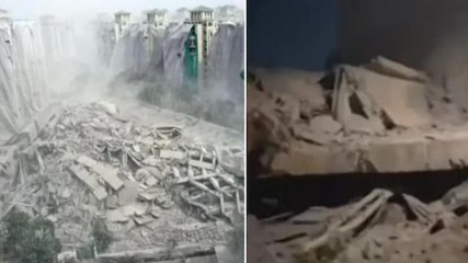'Scary close': Top floor of demolished Supertech tower lands near residential building
