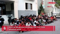 İzmir'de 98 göçmen kurtarıldı, 2'si Türk 3 kişi gözaltına alındı