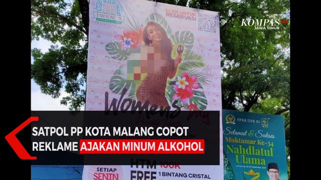 Bikin Gaduh ! Satpol PP Kota Malang Copot Reklame Ajakan Minum Alkohol