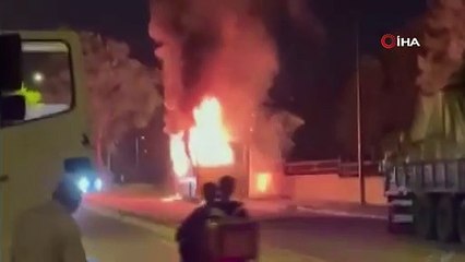 İETT otobüsü alev alev yandı