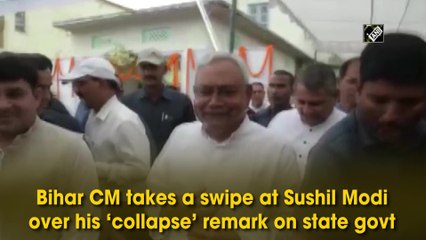 Bihar CM takes a swipe at Sushil Modi over his ‘collapse’ remark on state govt